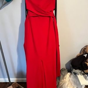 Red Strapless Maxi Dress